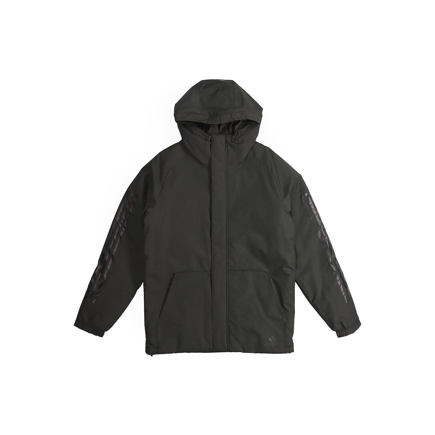 Мужская зимняя пуховая куртка Adidas серо-зеленая DZ1429 M