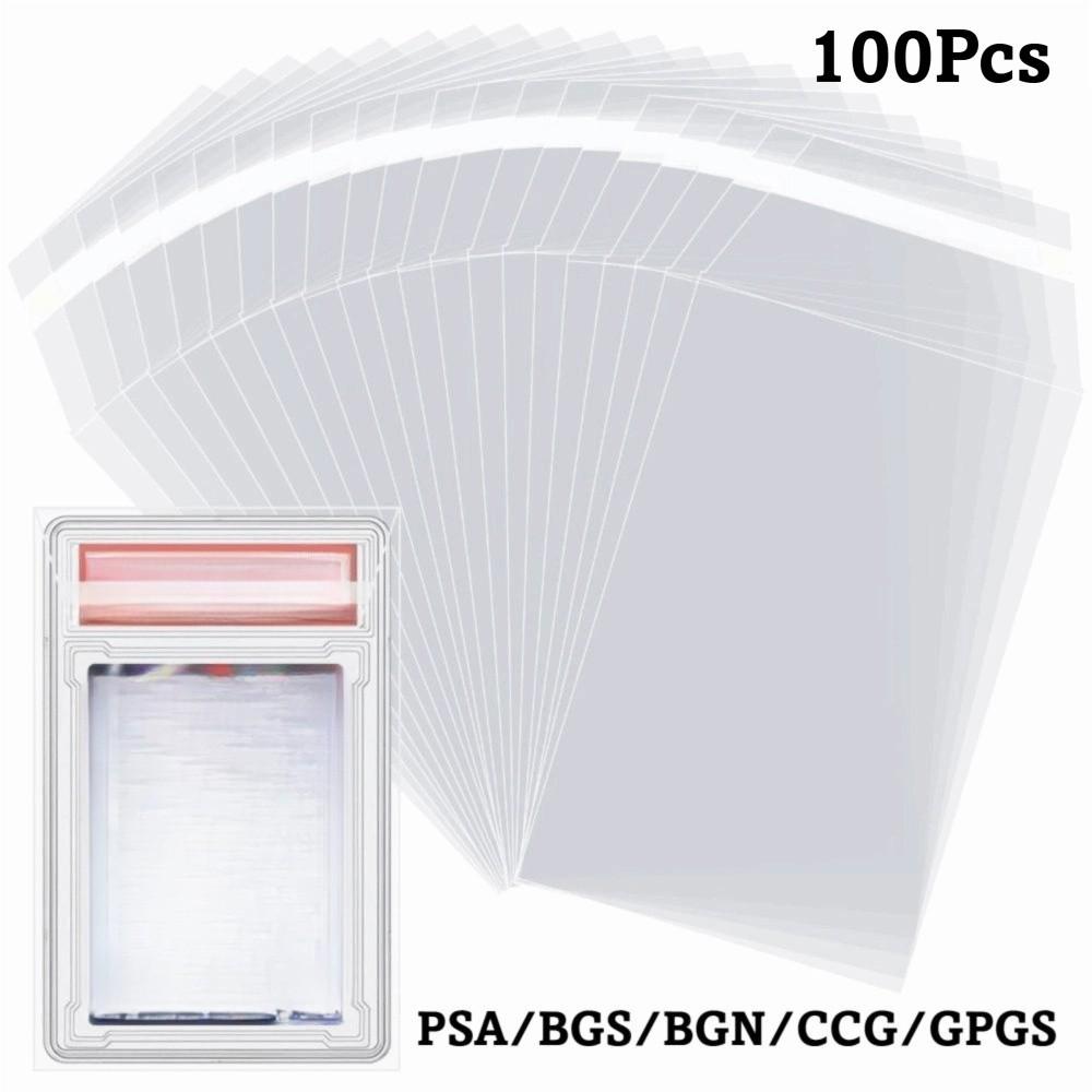 100 Sheets Transparent PSA BGS Slab Sleeve Waterproof Durable PSA BGS Card Brick Film Strong Score Card Protective Film