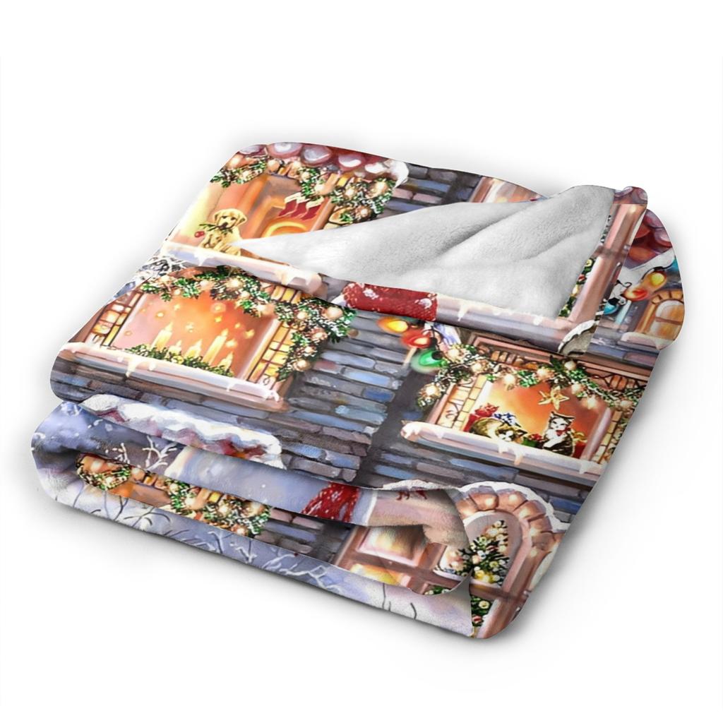 Christmas Eve Blanket Travel Flannel Throw Blanket For Couch Chair Warm Soft Custom Quality Bedspread Gift Idea