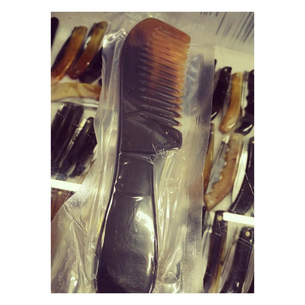 100%bone Comb Natural Buffalo Horn Wide Tooth Range To All Hair Types