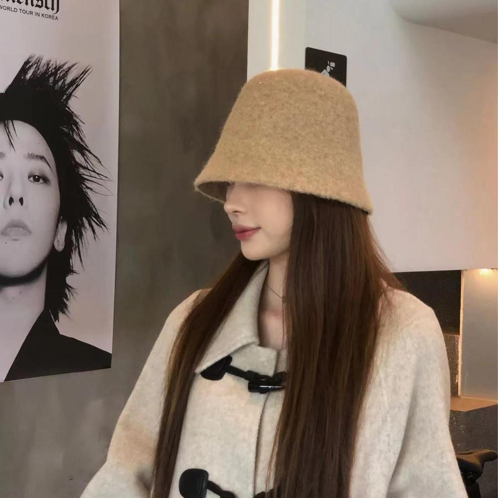 Women's High-End Warm Bucket Hat: Windproof, Cold-Proof, Solid Color, Face-Covering for Autumn/Winter