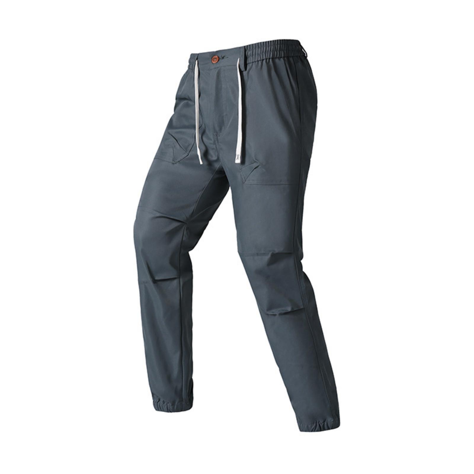 

Мужские однотонные повседневные брюки карго на кулиске и мужские спортивные облегающие брюки M