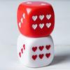10Pcs 25MM Love Heart Acrylic Dice Rounded Corner Six-Sided Large Dice Game Night Drinking Board Game Dice Prop Casino Equipment