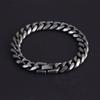 Stainless Steel Mens Bracelet Vintage Geometric Design Titanium Coated Single Weave 10mm Width 21cm Length