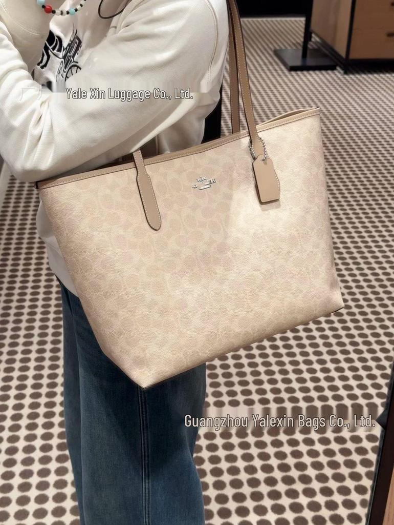 Koujia New City33 Stor Kapacitet Äkta Läder Tote och Axelväska