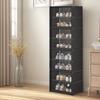 9-Tier Shoe Rack Organizer with Clear Cover Vertical Narrow Shoe Rack Organizer Shoe Shelf Shoe Stand Holder for Closet Entryway