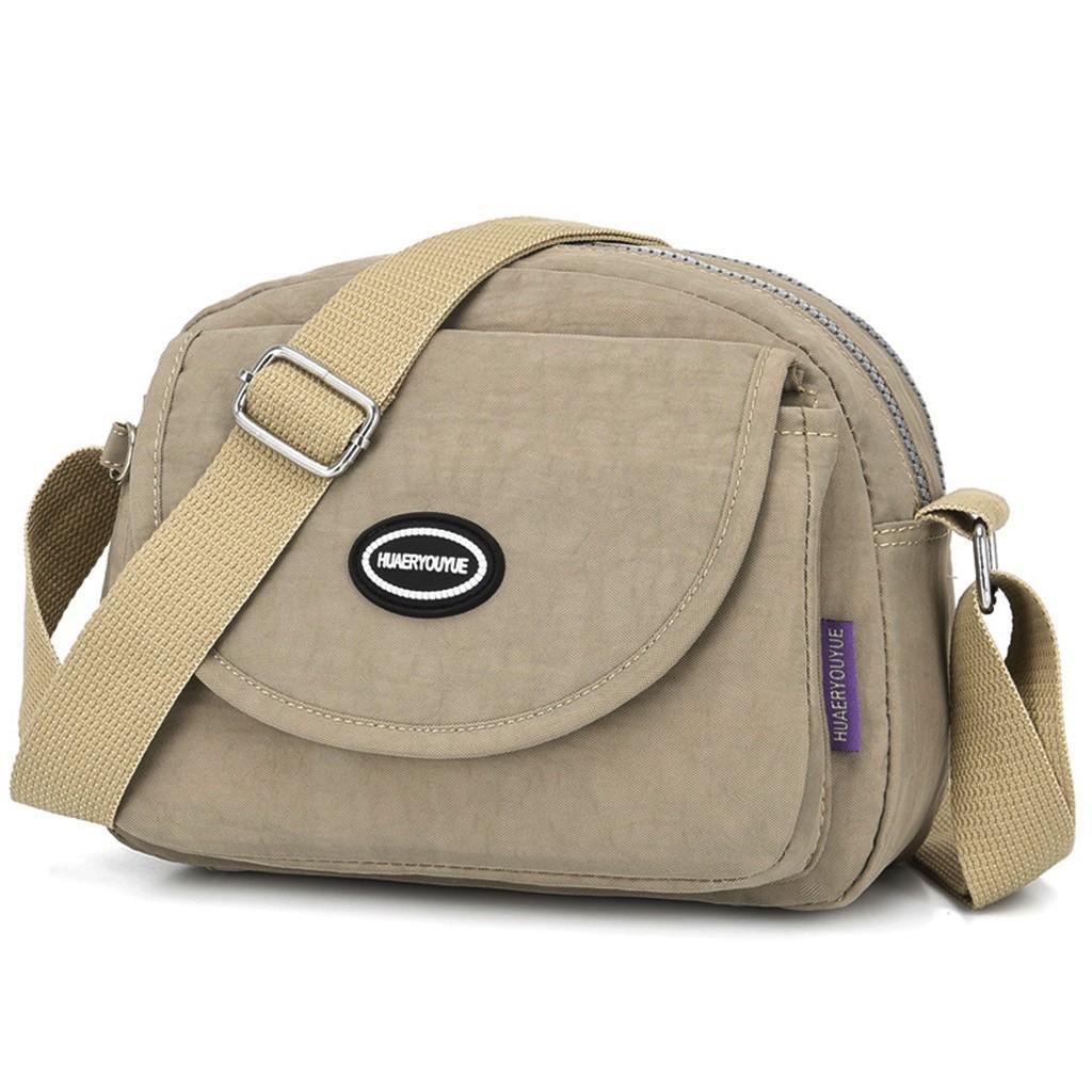 

Женская нейлоновая сумка через плечо Водонепроницаемая элегантная повседневная сумка для покупок хаки