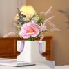 Vază Ceramică Violet Geometrie Pătrat Dreptunghi Abstract Vază Flori Violet Adâncituri Accesorii Aranjament Floral