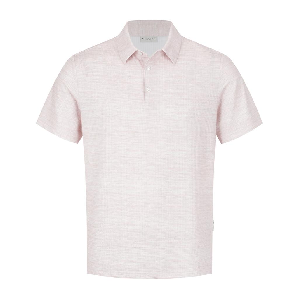 FERRAROMILANO Embossed Two-Tone Seersker Short Sleeve T-Shirt L/Pink (Am0Gtty21271)