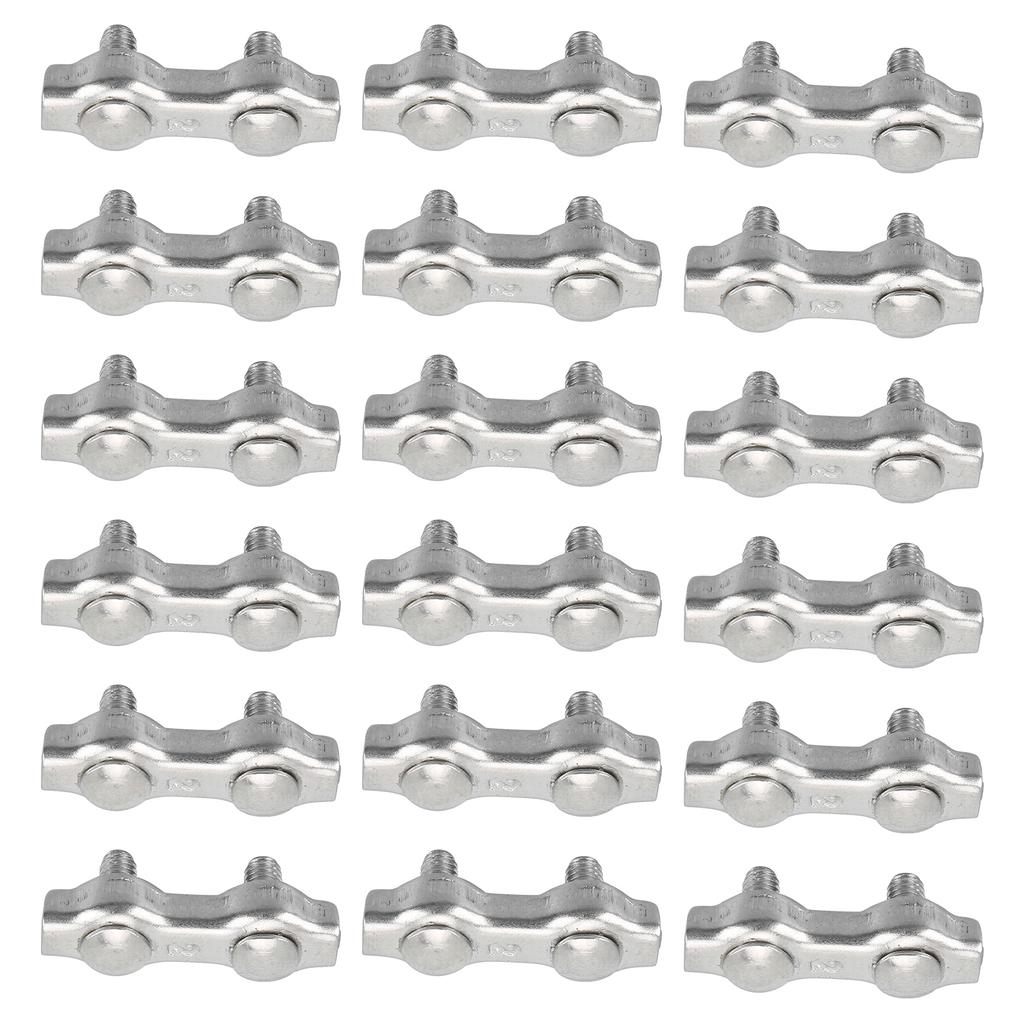 18pcs M2 Duplex Wire Rope Clip Cable Clamps Stainless Steel Duplex 2‑Post Cable Clamp