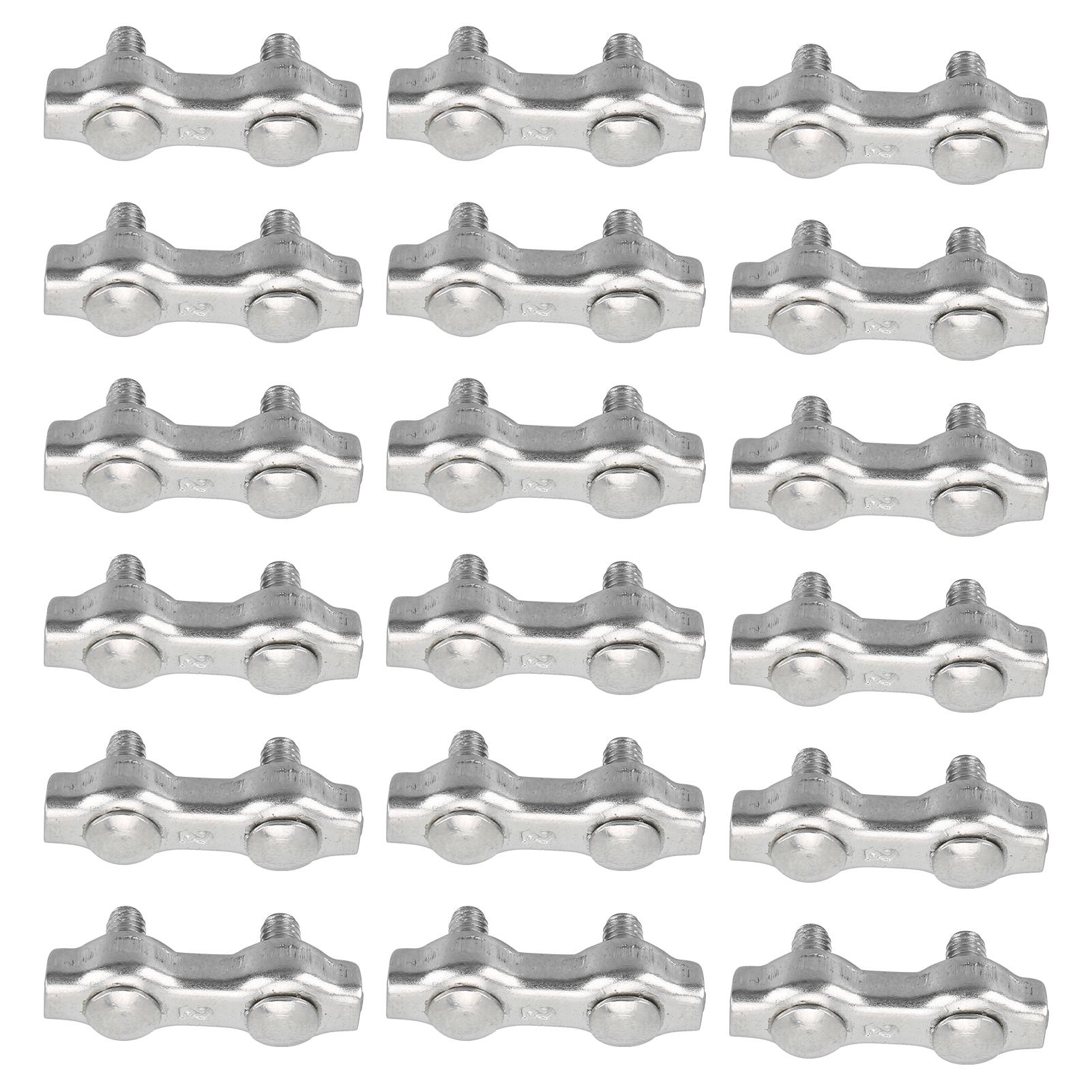

18pcs M2 Duplex Wire Rope Clip Cable Clamps Stainless Steel Duplex 2Post Cable Clamp