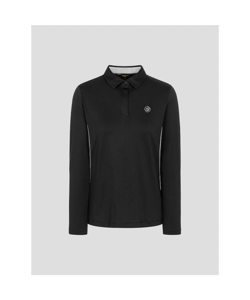 BEANPOLE GOLF [B_Under] Women'S Texture Mix Collar Long Sleeve T-Shirt Black