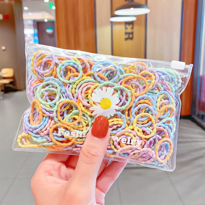100 Buc/Pungă Elastice de Păr Simple Practice Mici Fete Copii Accesorii Inel Coadă de Cal Bentiță