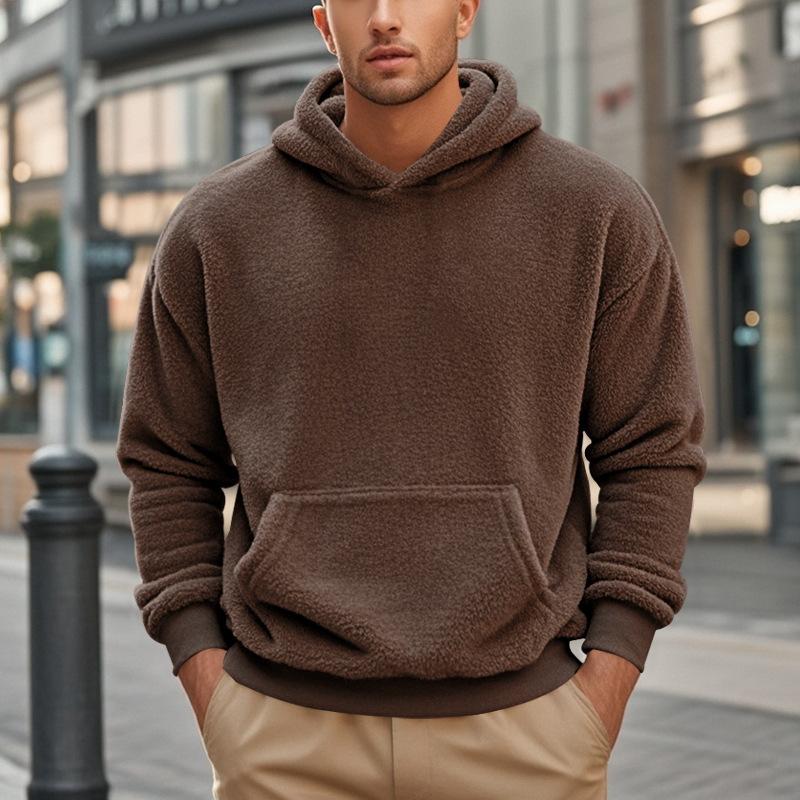 Men S Plus Size Loose Fit Hooded Pullover Sweatshirt For Winter