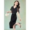 Elegant Polka Dot Mesh Chiffon A-Line Dress