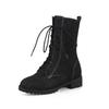 Denim Martin boots  large size medium boots,  front lace-up low-heeled autumn and winter models