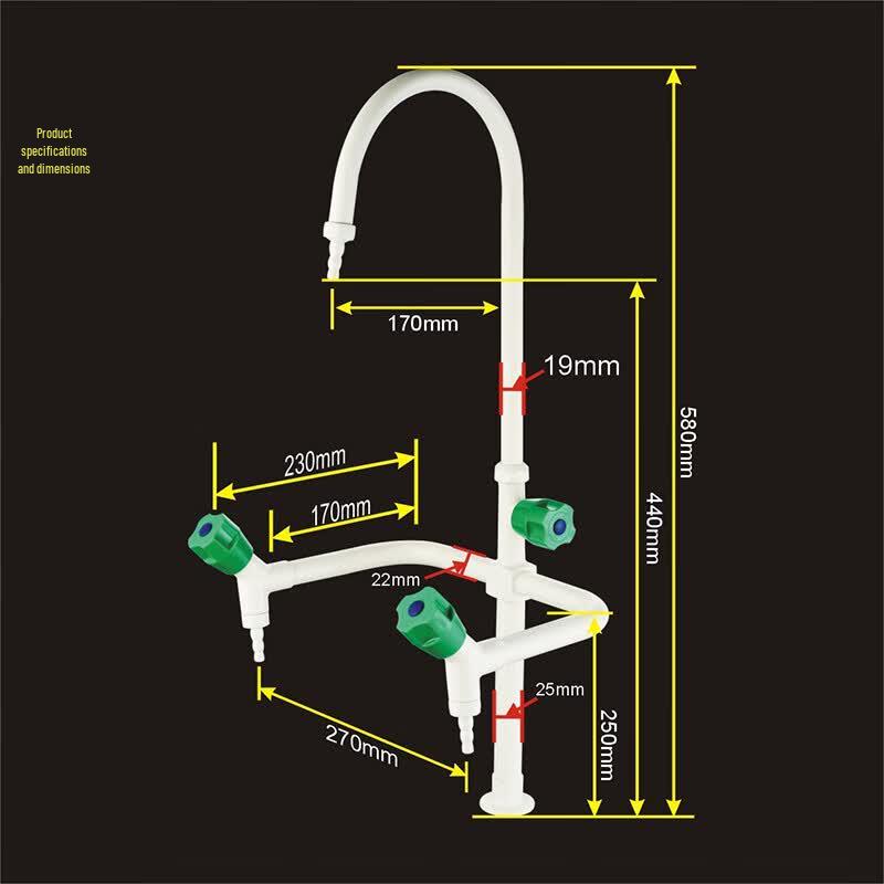 Dalang All-Copper Three-Way Laboratory Faucet Standard