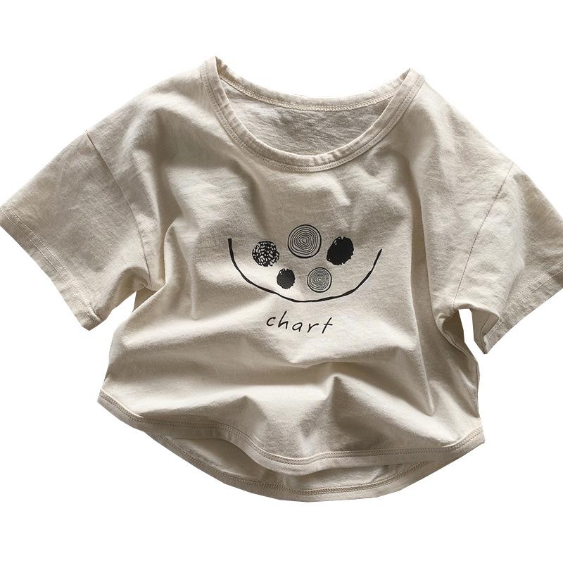 Children's Summer Thin Cotton T-Shirt - Korean Style, Short Sleeve, Trendy Design for Toddlers (3+), Boys & Girls