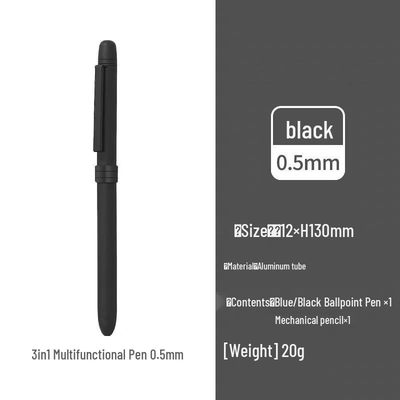 Black Technology Gravity-Sensing 4-in-1 Multifunctional Metal Pen: Ballpoint & Mechanical Pencil