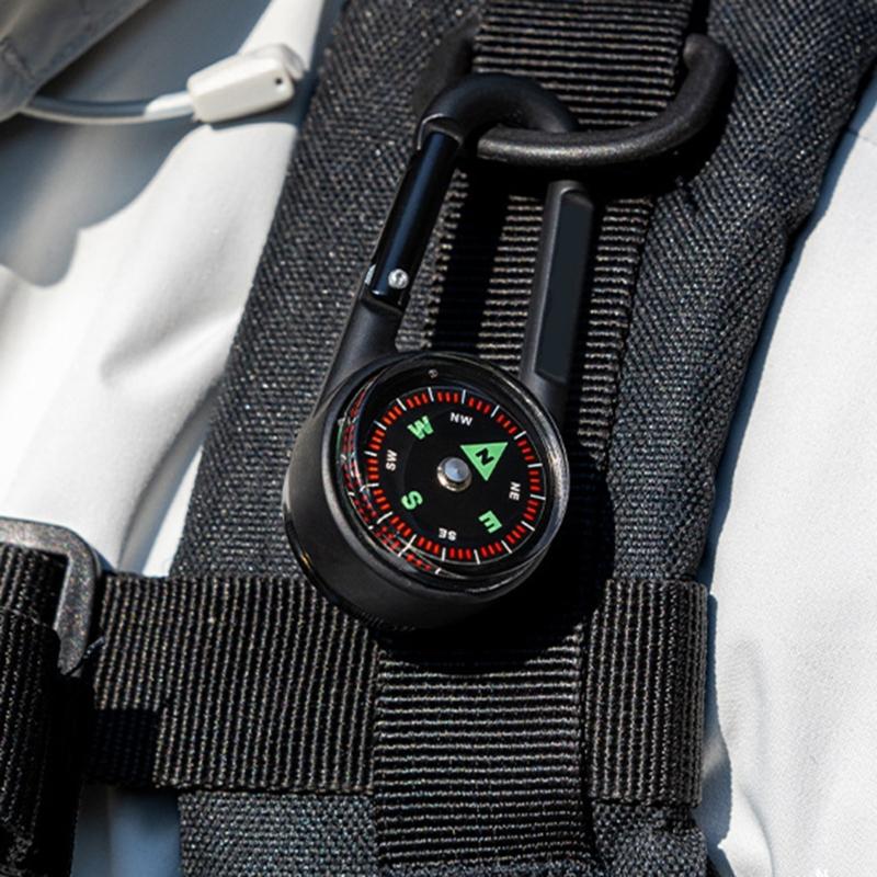 Double Sided Compasses Thermometers Outdoor Small Compasses Carabiner Outdoor Navigation Tool Backpack Buckle Enduring