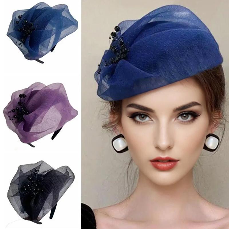 1PC Extra-Wide Hairband Hat for Gray Hair Coverage Stretchable Half-Cap Hairband for Thinning Hair