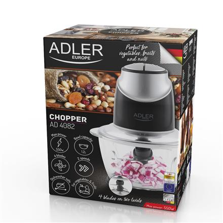 Adler | Hachoir avec bol en verre | AD 4082 | 550 W