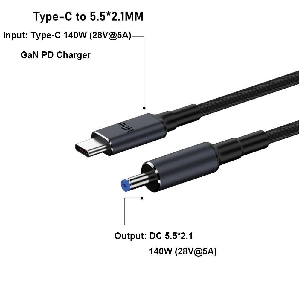 180CM Laptop USB Typ C zu DC Kabel 20V 7A Emark Chip PD 140W Konverterkabel Mehrere Modelle 5.5X2.5mm für HP/Dell/Asus