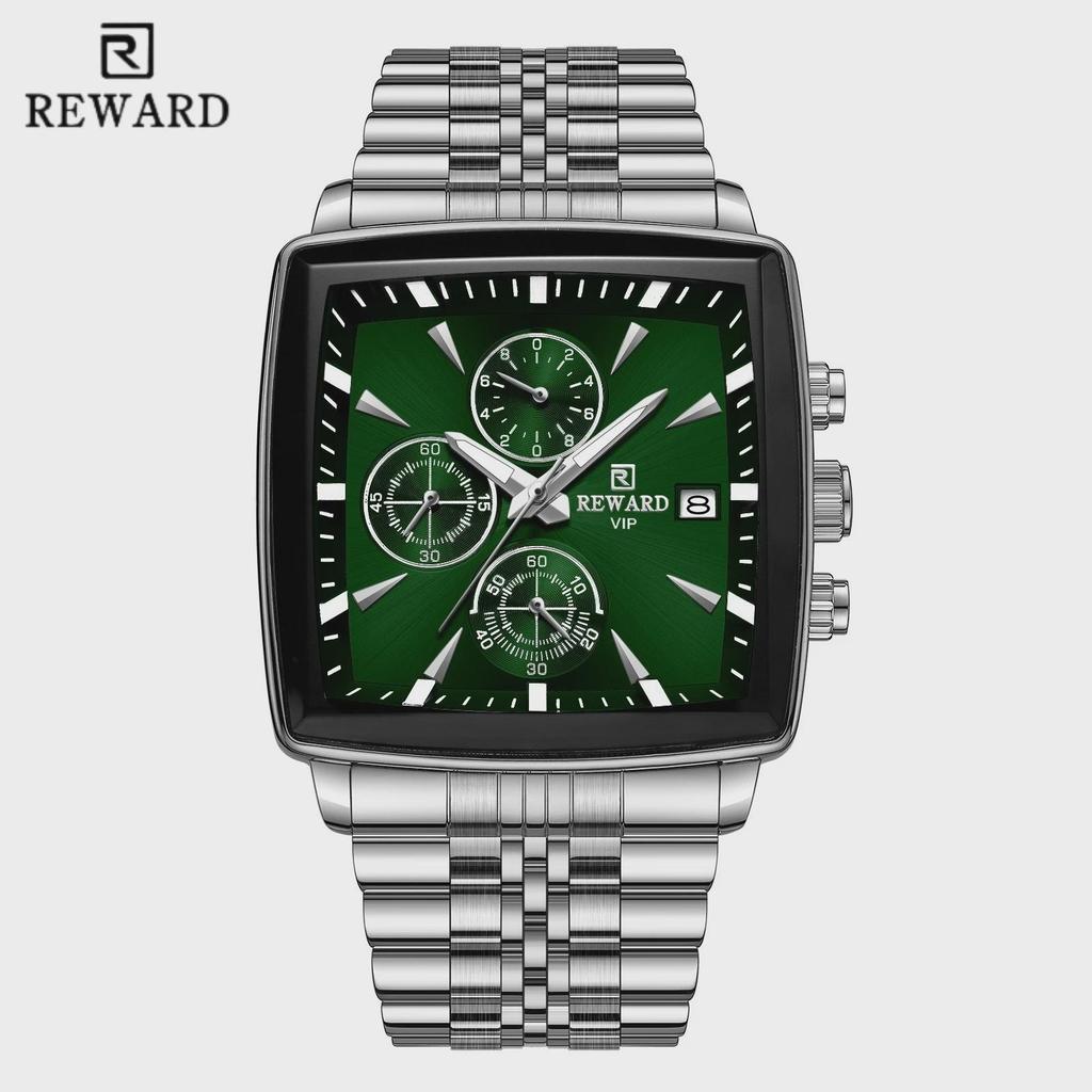 Fashion Square Quartz Watch Men's Luxury Steel Strip Business Date Chronograph Watches