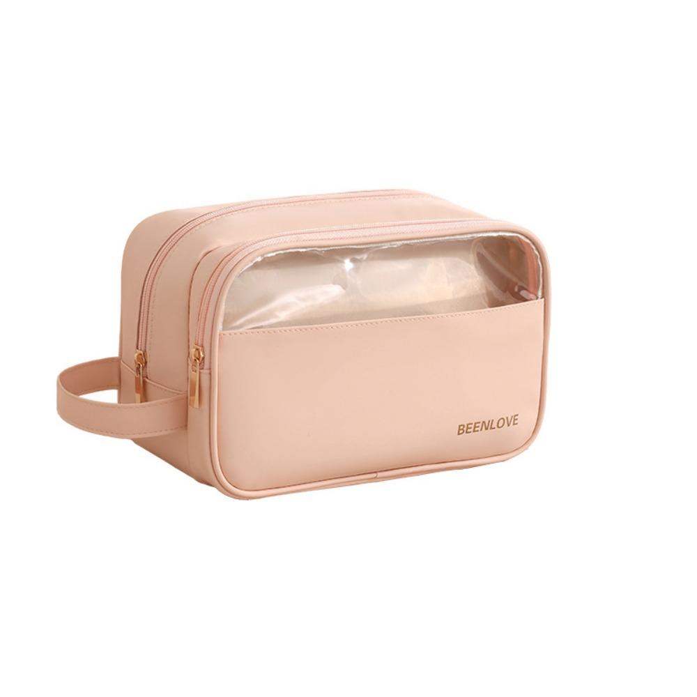 

Waterproof Handheld Bag Ins Style Toiletry Storage Case Women Makeup Organizer Travel Accessories розовый