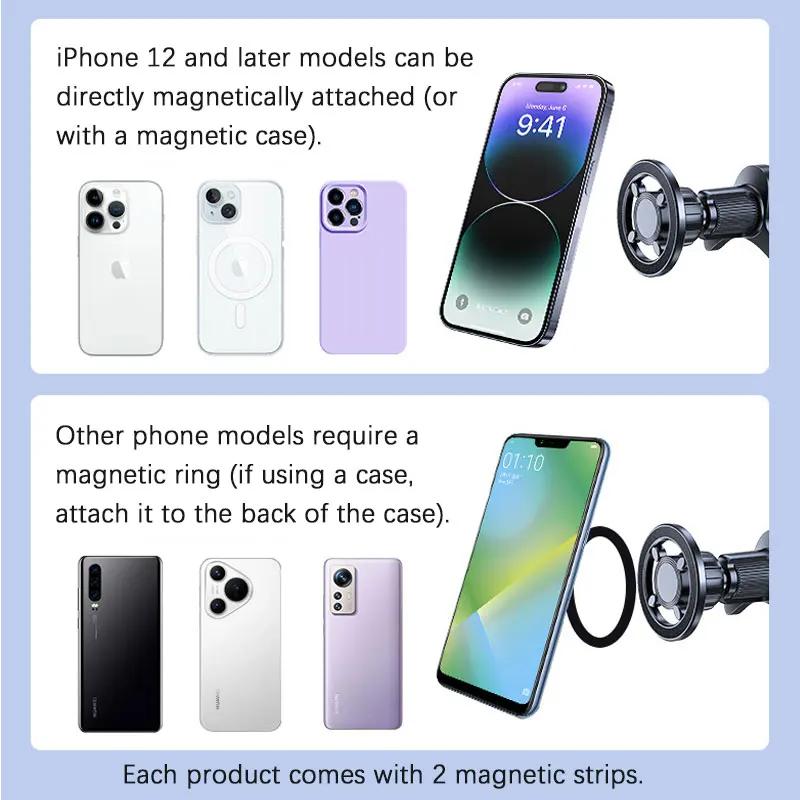 360° Rotation Magnetic Car Phone Holder Stand Magsafe Car Mount Support GPS Mobile Bracket In Car iPhone 15 14 13 12 Samsung