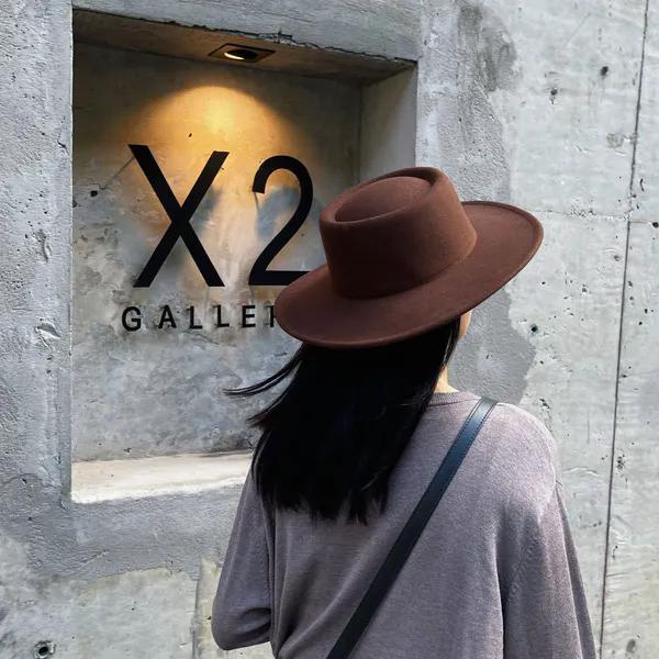 WTEMPO Retro Elegant Large Bucket Performance Hats Women Autumn Winter Stylish Versatile Warm Office Ladies Solid Color Commuting Fedoras