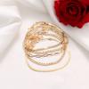 Retro and Exaggerated Multi-layer Metal Chain Bead Chain Anklet Fashion Trend Girl Multi-layer Anklet Temperament Jewelry