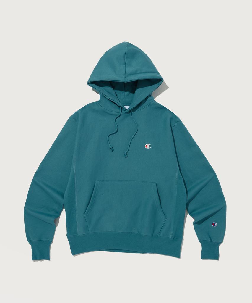 Reverse Weave C-Logo Fleece Hoodie Turquoise Blue