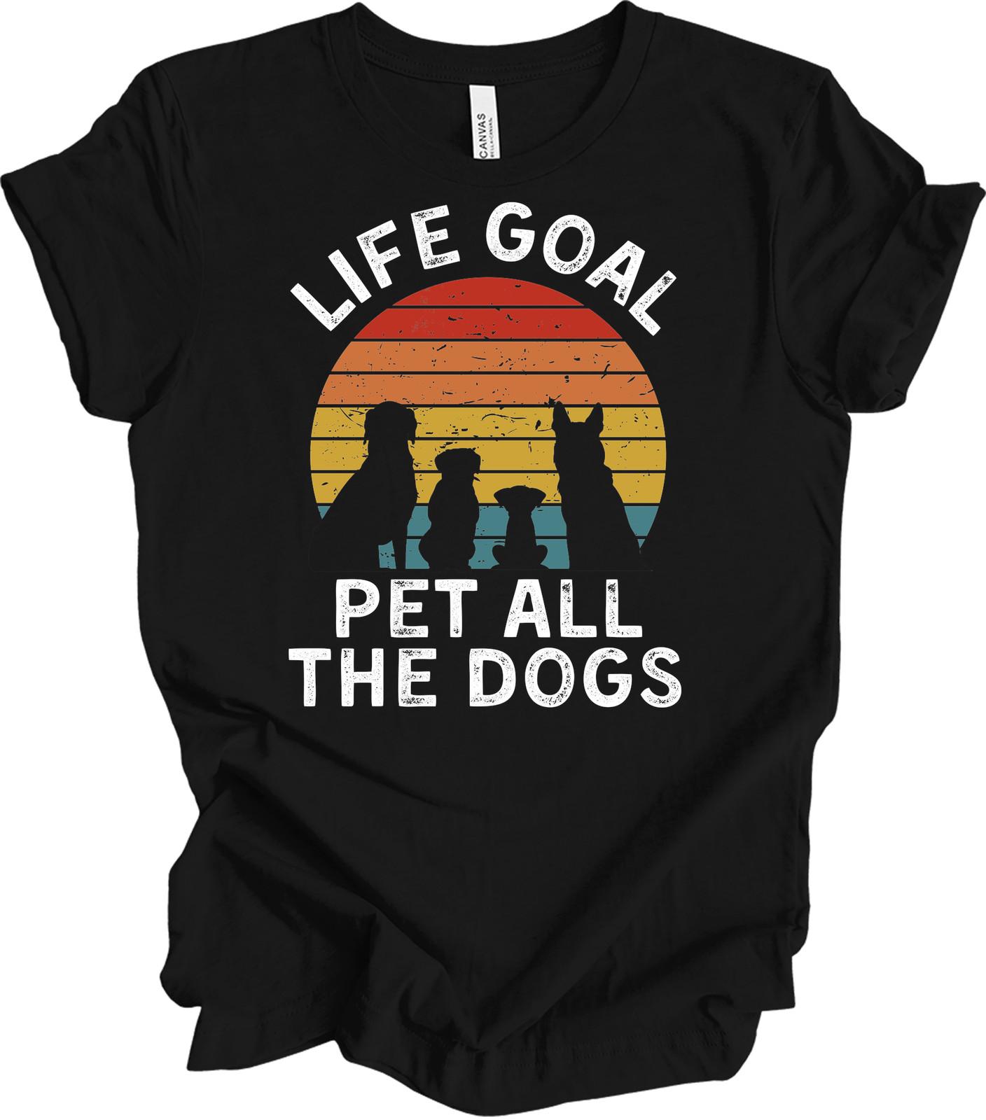 Pet All The Dogs Shirt Funny Dog Lover Vintage Retro Sunset Life Goal Tee XXXXL