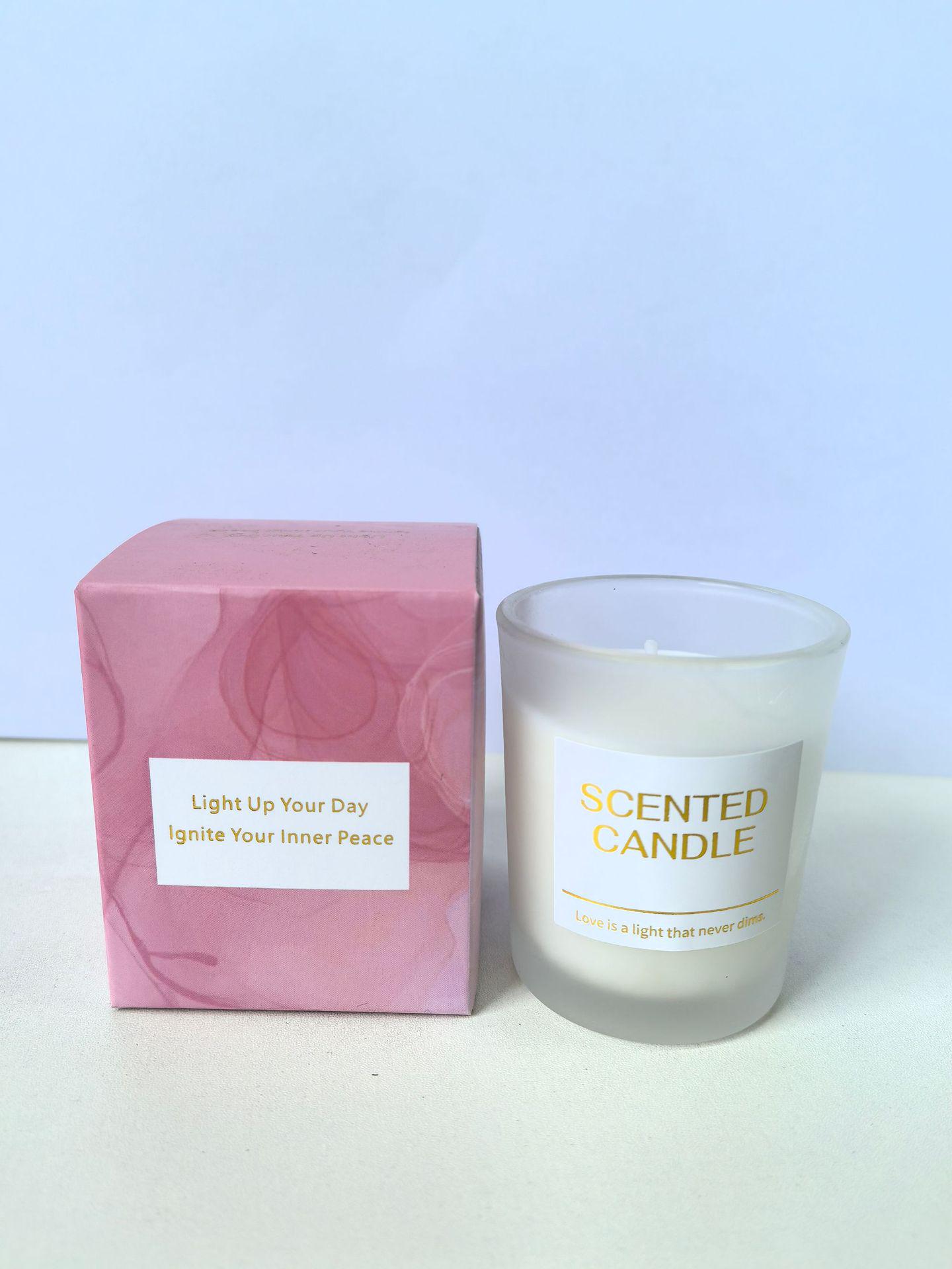 Pink Aromatherapy Gift Set: Bath Salts, Scented Candle, Soap, Water Cup in Gift Box ярко-розовый
