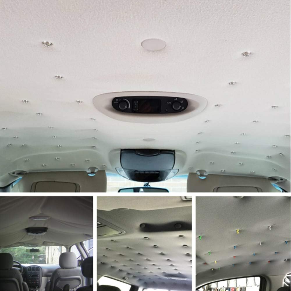 60 Pcs Automotive Car Roof Headliner Repair Button, Universal Auto Roof Snap Rivets Retainer Design For Car Roof Flannelette Fixed, With Tallation
