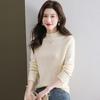Yiliteng Women's 100% Lambswool Semi-High Neck Sweater