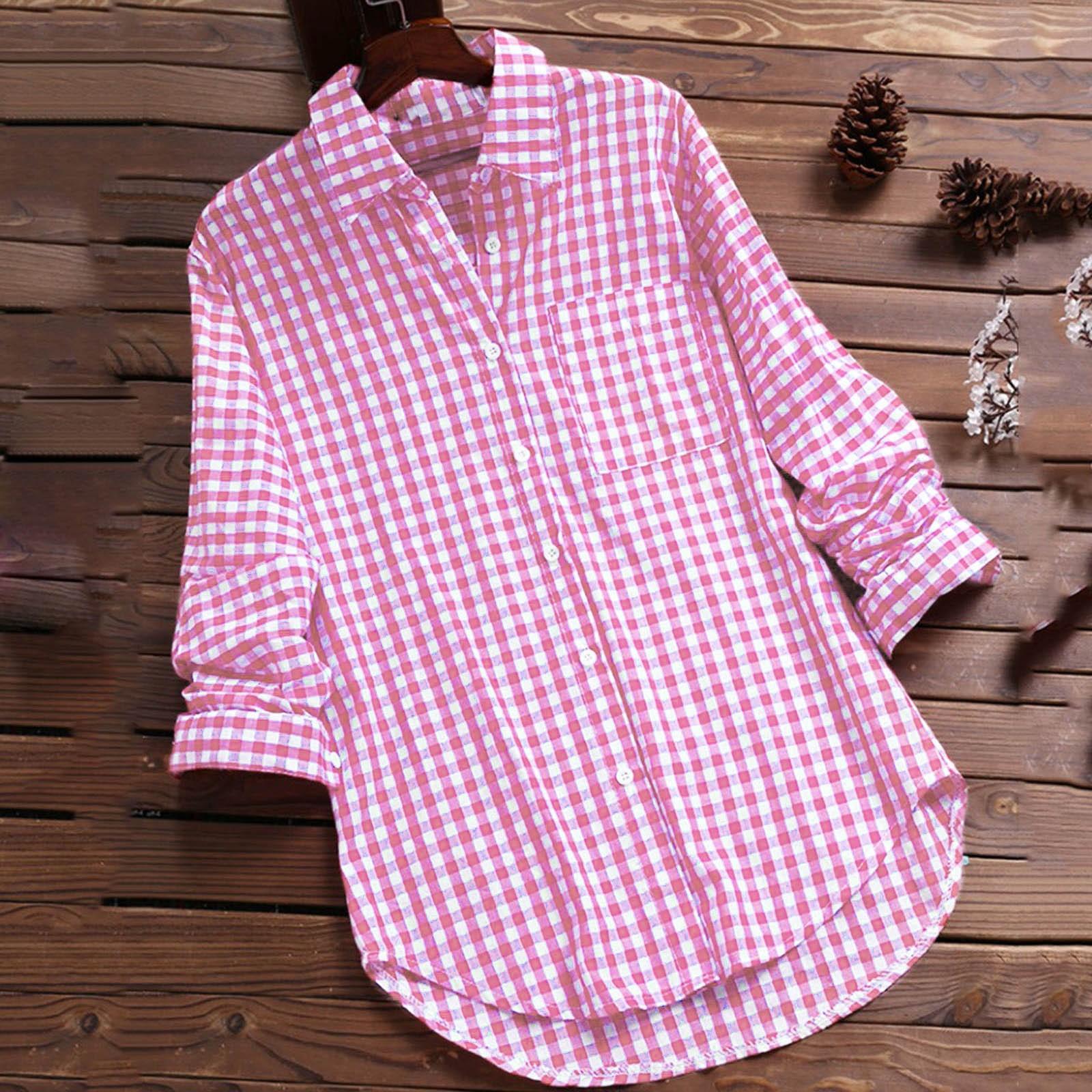 

Женская модная повседневная однотонная свободная рубашка на пуговицах с длинным рукавом, топ XXL розовый