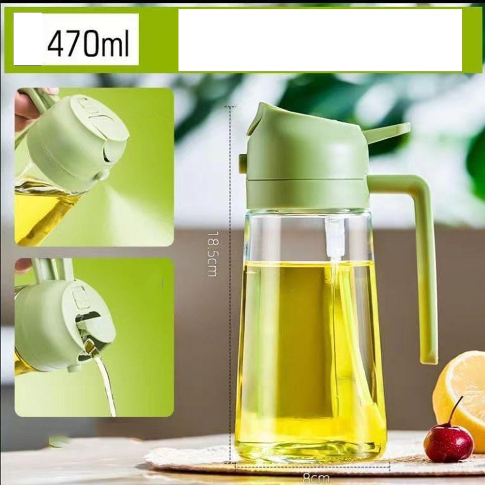 Pulverizator de Ulei pentru Gătit 2 în 1 Pulverizare Turnare Dozator Ulei de Măsline 470ml Sticlă Pulverizator Ulei Gadgeturi de Bucătărie