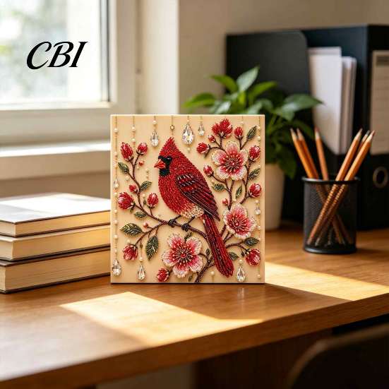 Relaxing Indoor Hobbies for Adults Bird Faux Pearl Painting Kit, Flower And Art DIY Easy Projects Home Decor Owl Red Craft Set Adults, Wall