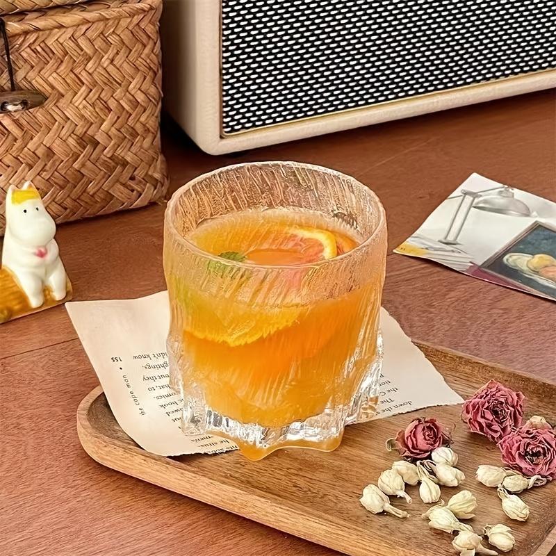 Stylish Glacier Pattern Glass Cup for Home Living Room Drinking Water Wine Hosting High Quality Manufacturer Direct