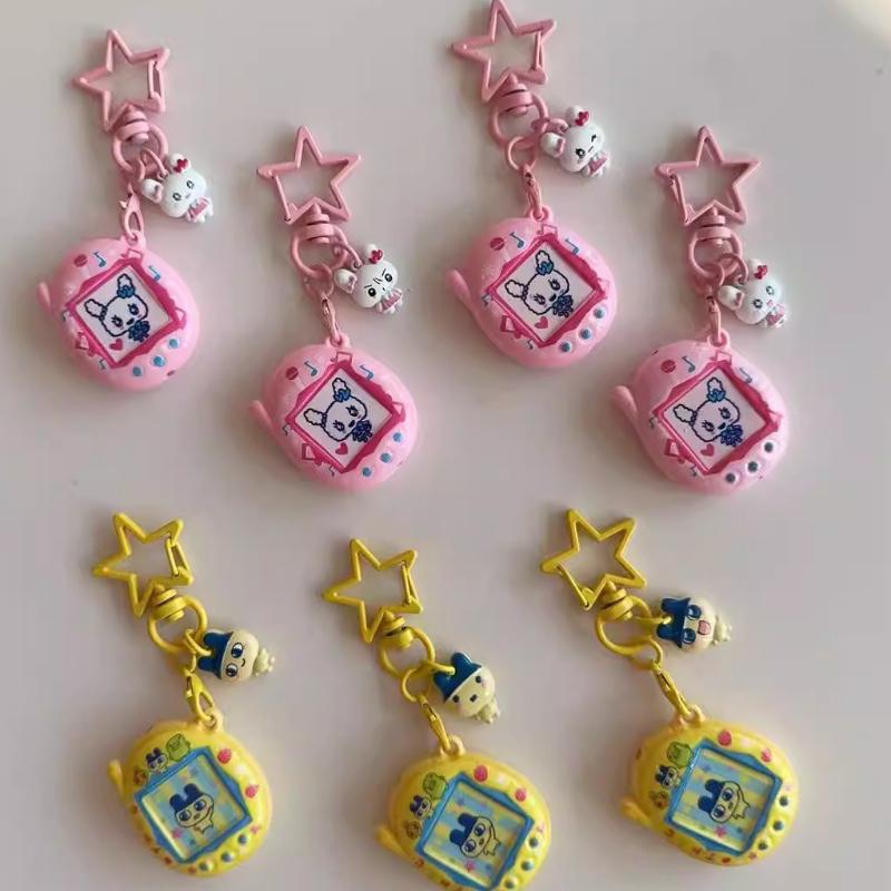 Japan Tamagotchi Charms Mametchi Lovelitchi Cute Pendant Key Ring Creative Bag Charms Collectible Decoration Kids Birthday Gifts Premium Quality