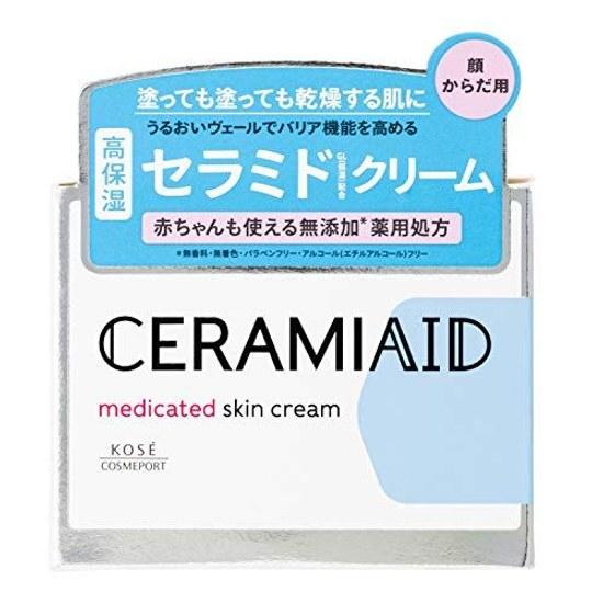 Ceramide Aid KOSE Medicinal Skin Cream 140g Additive-free Formula Those Suffering from Severe Dryness Fragrance-free 140 Grams (x 1)