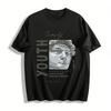 Simply Youth Statue Print Tee Urban Street Fashion Concept Top Pure Cotton T-shirt