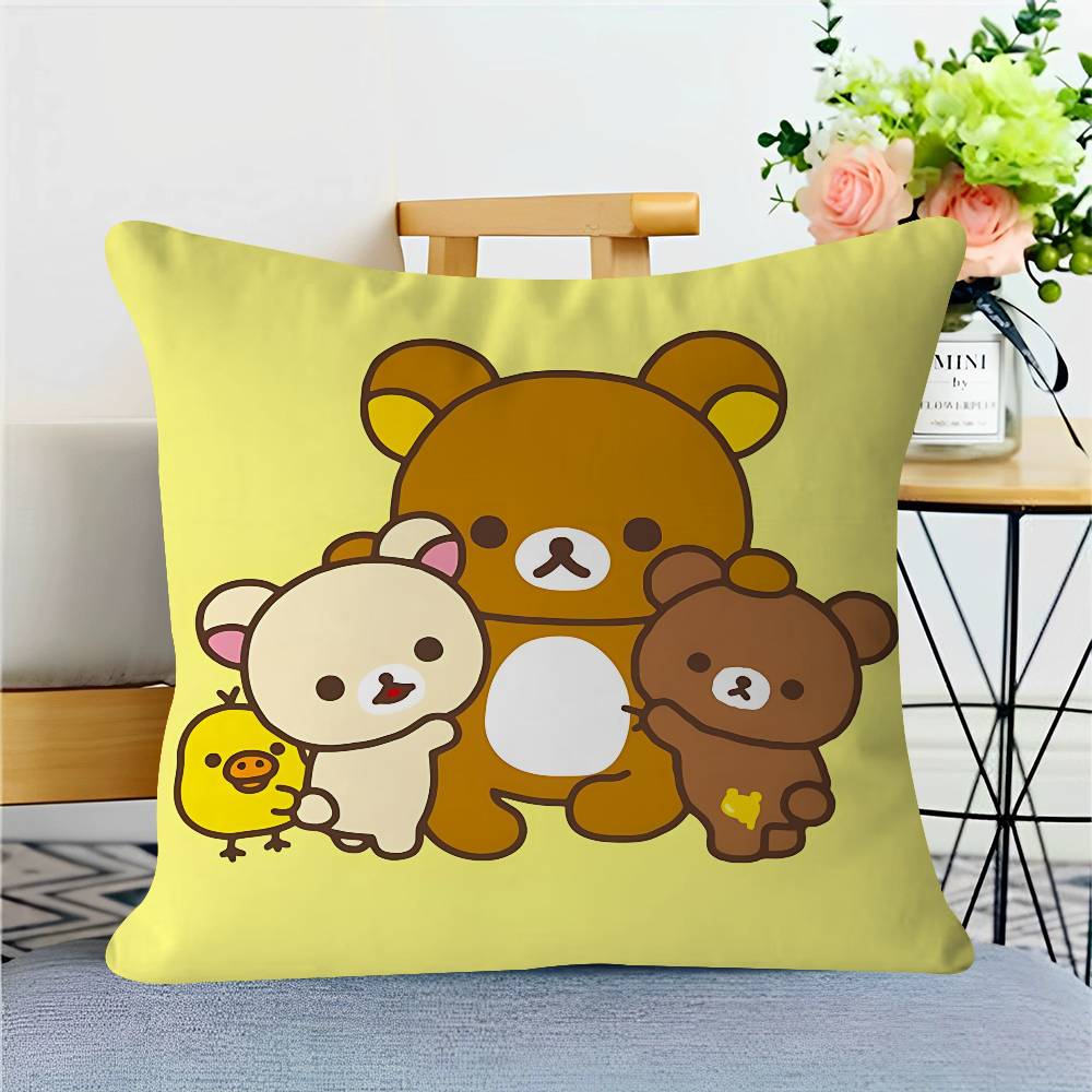 Cartoon R-Rilakkuma Pillowcase Toon Gift Cushion Cover Bedroom Home Sofa Chair Seat Decor Pillow Case