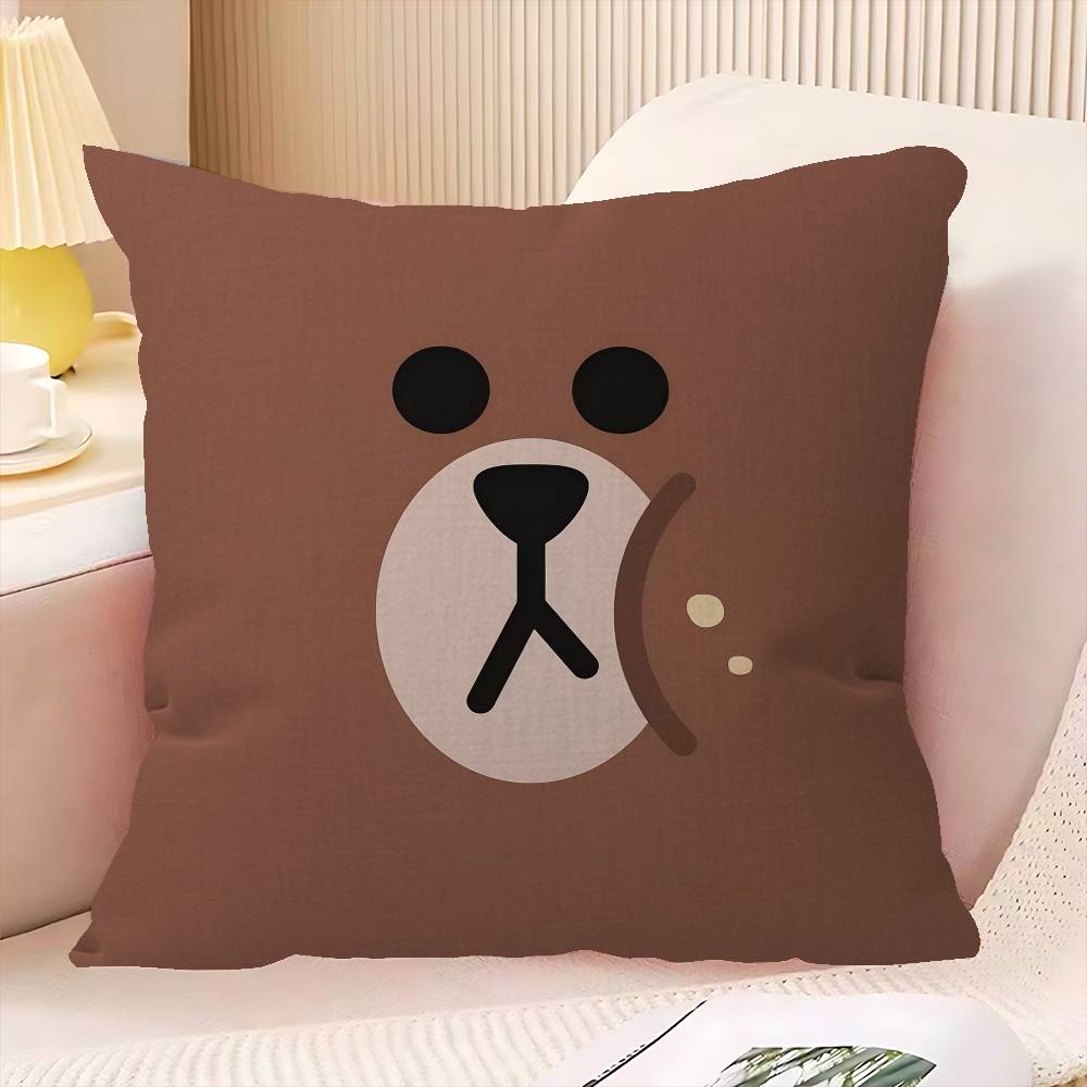 Popular Cute R-Rilakkuma Cushion Cover Polyester Sofa Cushions Decorative Throw Pillows Home Decoration Pillowcover