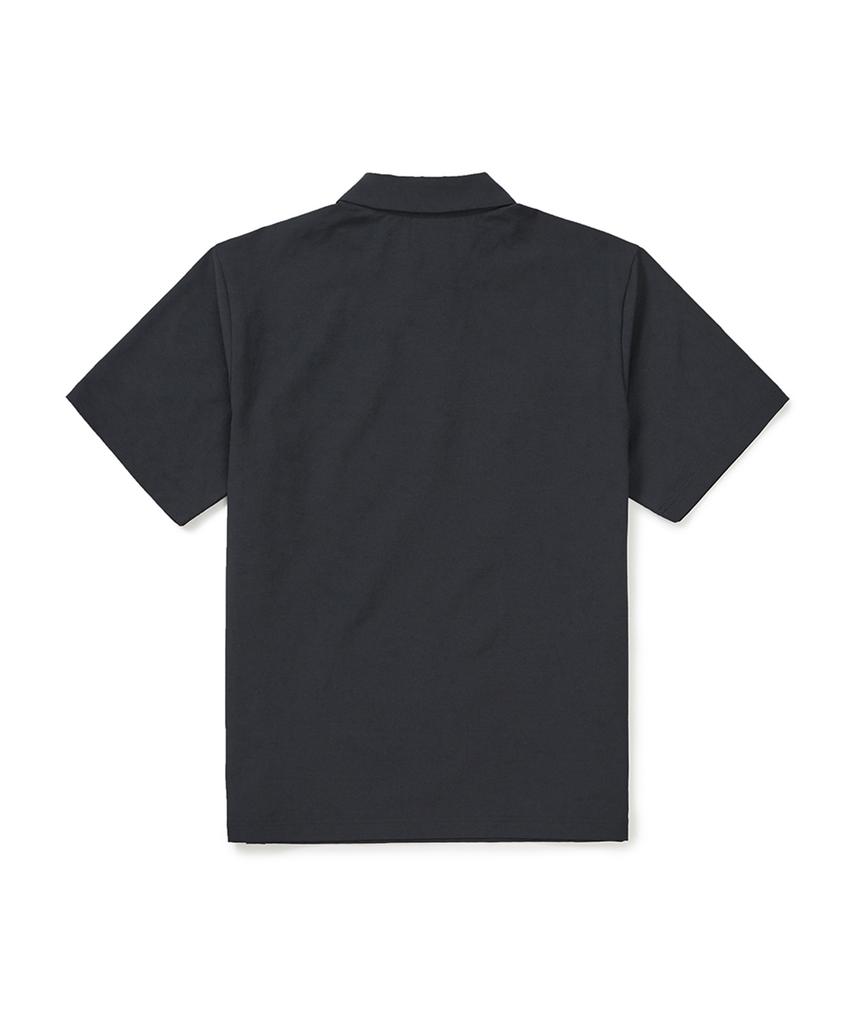 SNOWPEAK APPAREL Classic Woven Short Sleeve Polo Shirt (S25Mmtps16) Black