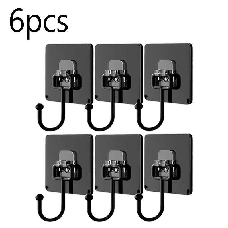 

1/12pcs Self Adhesive Hooks Non-Punching Strong Sticky No Trace Wall Hook for Kitchen Bathroom Towel Bags Storage Hanging Holder