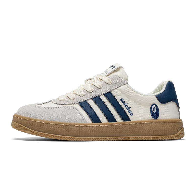 Three bars German training shoes men's genuine leather 2025 new casual shoes men's trendy shoes versatile board shoes retro men's shoes