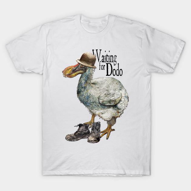 

Men Black Print T-shirt Waiting For Godot - The Dodo No-Cut Transfer Paper Print Cotton Tshirt 2XL білий